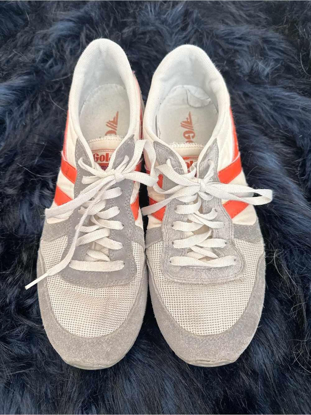 Gola Men's White, Gray & Orange Retro Runner Sneakers